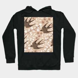 Birds And Flowers Pattern Hoodie